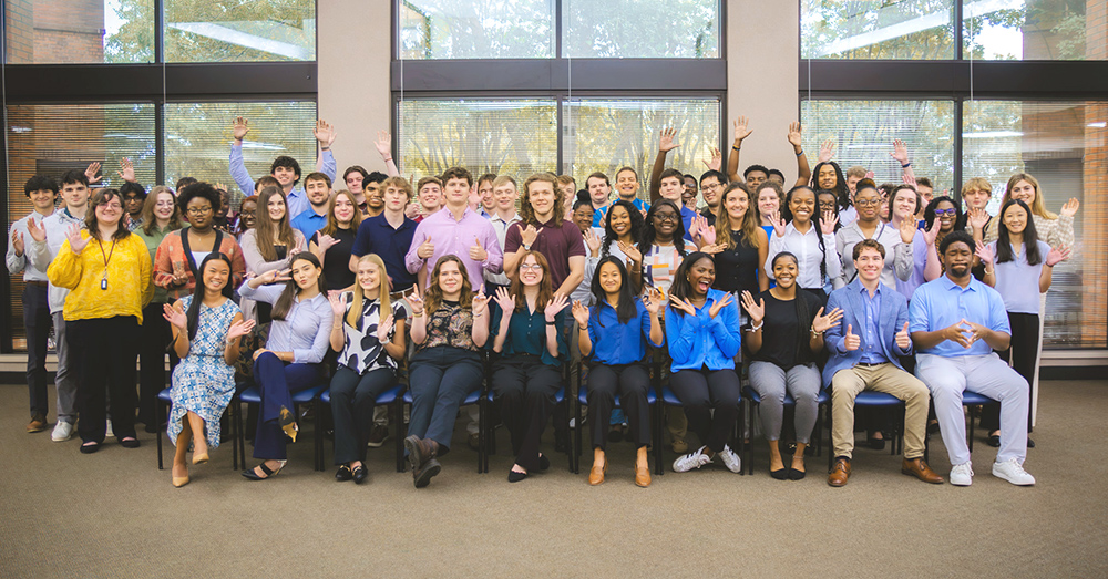 2025 student interns posing for a silly photo